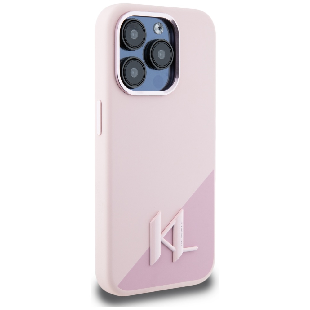 iTok webáruház - Karl Lagerfeld Karl Lagerfeld Silicone Shadow Metal Initial MagSafe tok iPhone 15 Pro Max készülékhez – rózsaszín 4 Karl Lagerfeld Silicone Shadow Metal Initial MagSafe Case for iPhone 15 Pro Max Pink