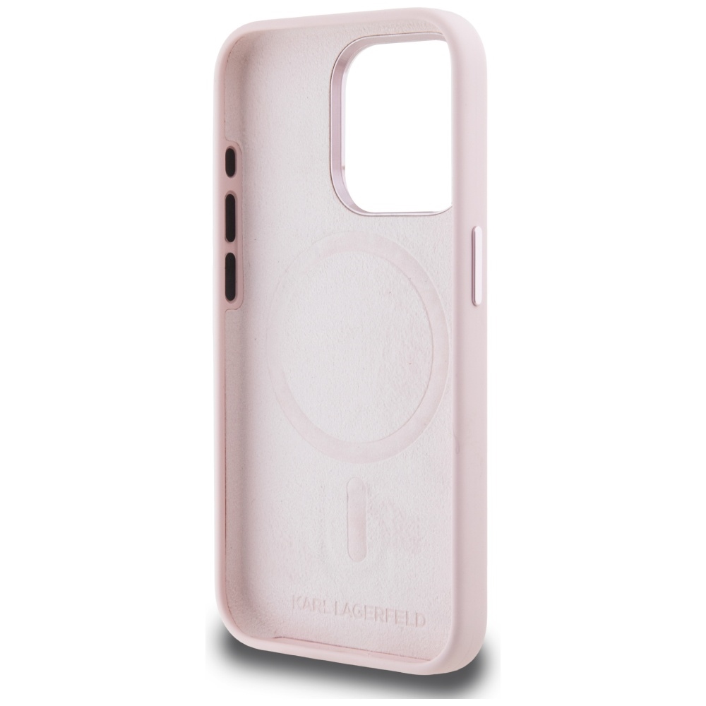 iTok webáruház - Karl Lagerfeld Karl Lagerfeld Silicone Shadow Metal Initial MagSafe tok iPhone 15 Pro Max készülékhez – rózsaszín 7 Karl Lagerfeld Silicone Shadow Metal Initial MagSafe Case for iPhone 15 Pro Max Pink