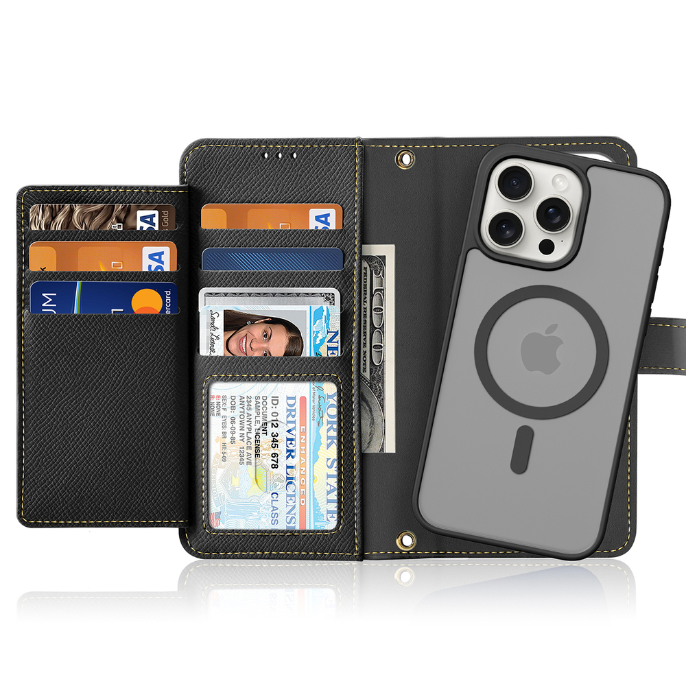 iTok webáruház - Dux Ducis Dux Ducis Lawa bőr tok iPhone 15 Pro Max készülékhez (fekete) 2 Dux Ducis Lawa Leather Case for iPhone 15 Pro Max (fekete)