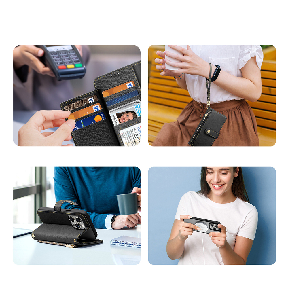 iTok webáruház - Dux Ducis Dux Ducis Lawa bőr tok iPhone 15 Pro Max készülékhez (fekete) 3 Dux Ducis Lawa Leather Case for iPhone 15 Pro Max (fekete)