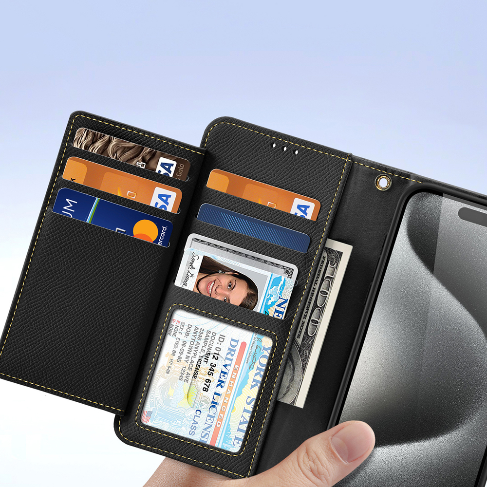 iTok webáruház - Dux Ducis Dux Ducis Lawa bőr tok iPhone 15 Pro Max készülékhez (fekete) 4 Dux Ducis Lawa Leather Case for iPhone 15 Pro Max (fekete)