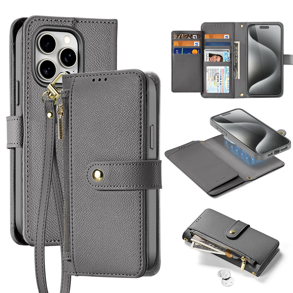 iTok webáruház - Dux Ducis Dux Ducis Lawa bőr tok iPhone 15 Pro Max készülékhez (szürke) 1 Dux Ducis Lawa Leather Case for iPhone 15 Pro Max (szürke)