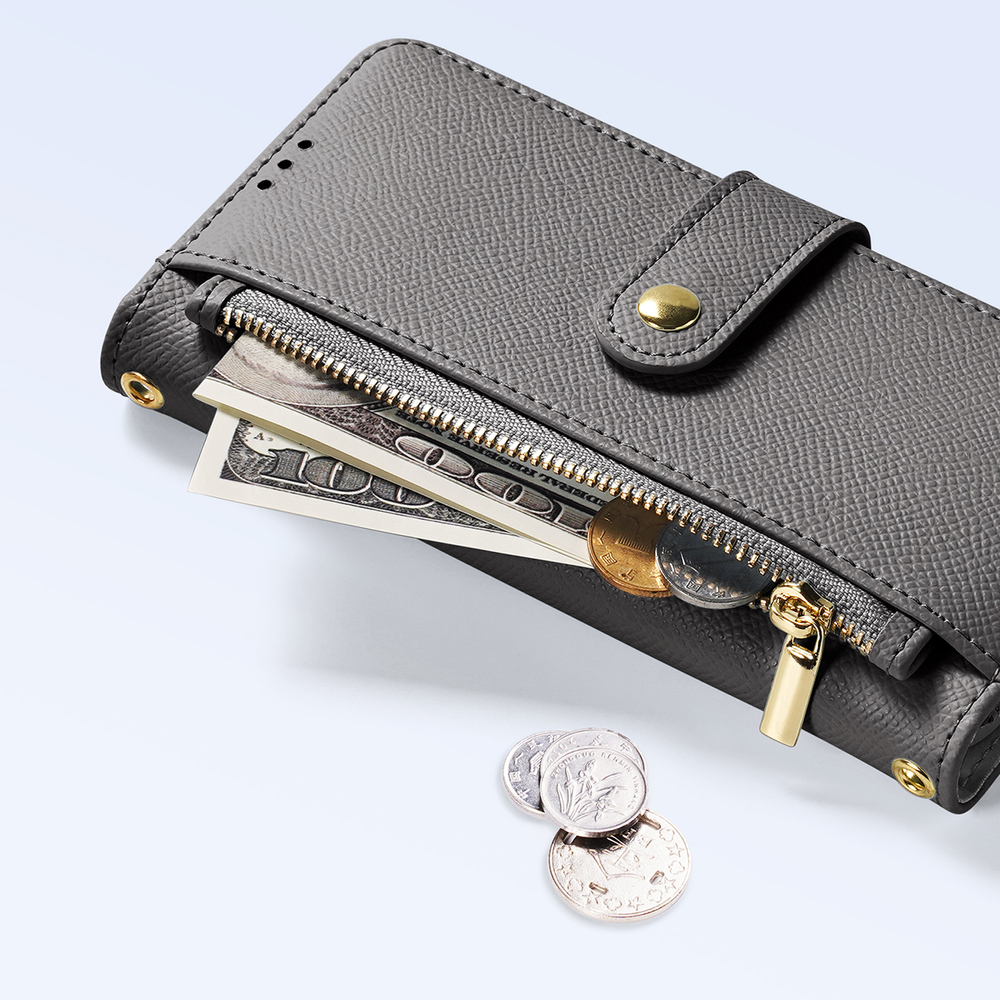 iTok webáruház - Dux Ducis Dux Ducis Lawa bőr tok iPhone 15 Pro Max készülékhez (szürke) 3 Dux Ducis Lawa Leather Case for iPhone 15 Pro Max (szürke)
