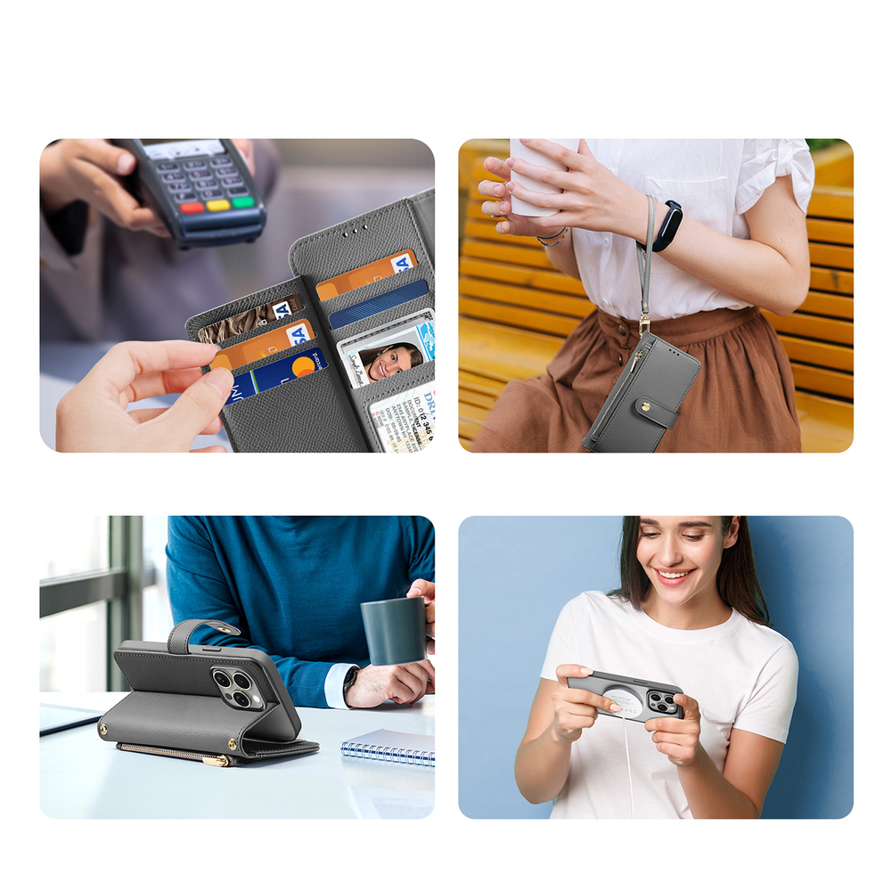 iTok webáruház - Dux Ducis Dux Ducis Lawa bőr tok iPhone 15 Pro Max készülékhez (szürke) 5 Dux Ducis Lawa Leather Case for iPhone 15 Pro Max (szürke)