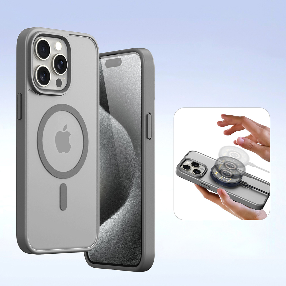 iTok webáruház - Dux Ducis Dux Ducis Lawa bőr tok iPhone 15 Pro Max készülékhez (szürke) 7 Dux Ducis Lawa Leather Case for iPhone 15 Pro Max (szürke)
