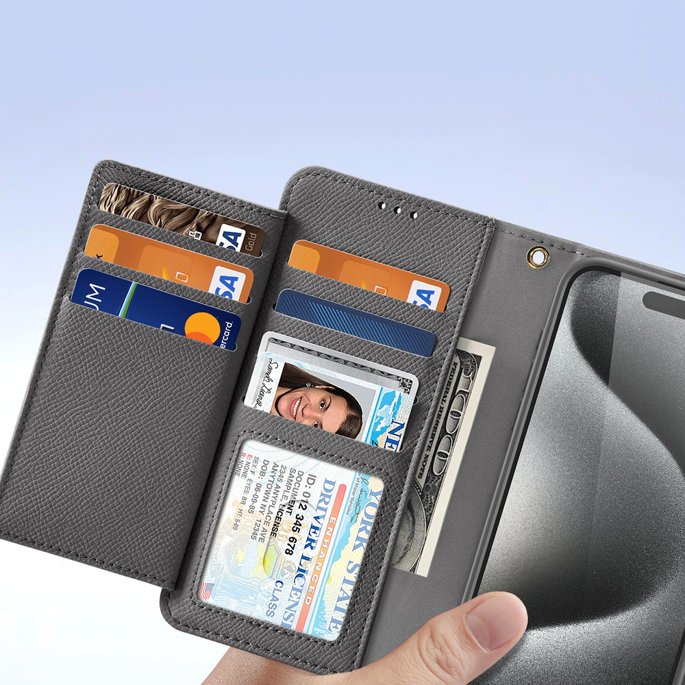iTok webáruház - Dux Ducis Dux Ducis Lawa bőr tok iPhone 15 Pro Max készülékhez (szürke) 8 Dux Ducis Lawa Leather Case for iPhone 15 Pro Max (szürke)