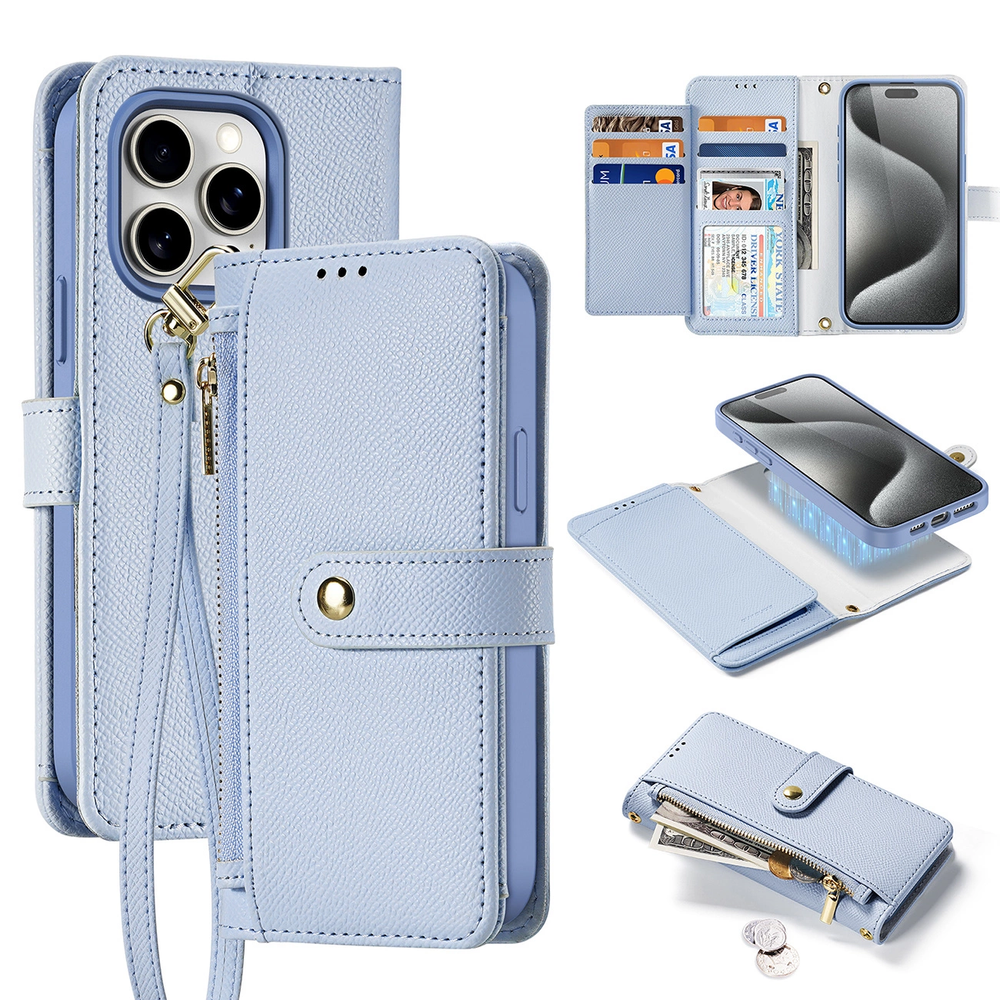 iTok webáruház - Dux Ducis Dux Ducis Lawa bőr tok iPhone 15 Pro Max készülékhez (kék) 1 Dux Ducis Lawa Leather Case for iPhone 15 Pro Max (kék)