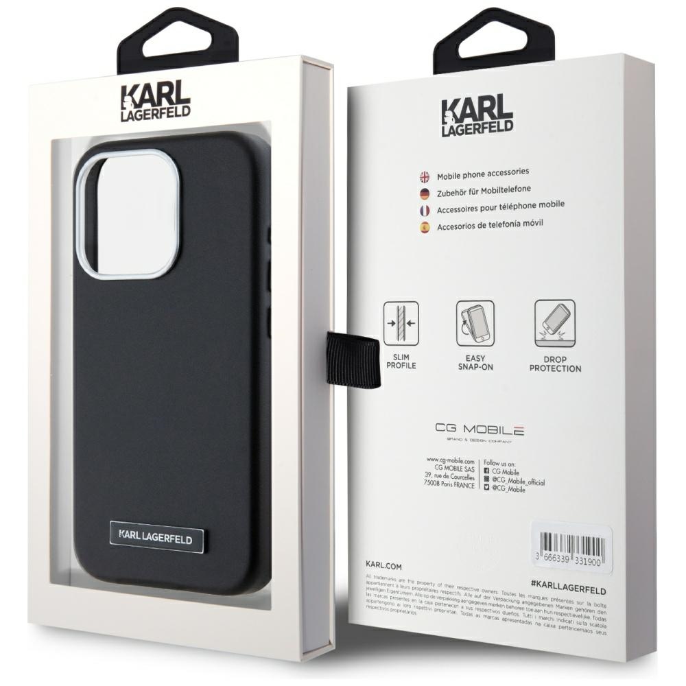 iTok webáruház - Karl Lagerfeld Karl Lagerfeld FW Metal Plate MagSafe tok iPhone 15 Pro Max készülékhez (fekete) 8 Karl Lagerfeld FW Metal Plate MagSafe iPhone 15 Pro Max Case (fekete)