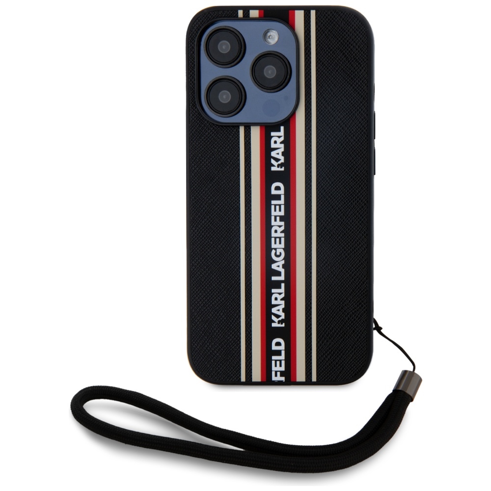 iTok webáruház - Karl Lagerfeld Karl Lagerfeld Saffiano Athleisure Stripes Cord tok iPhone 15 Pro Max készülékhez (piros) 2 Karl Lagerfeld Saffiano Athleisure Stripes Cord iPhone 15 Pro Max Case (piros)