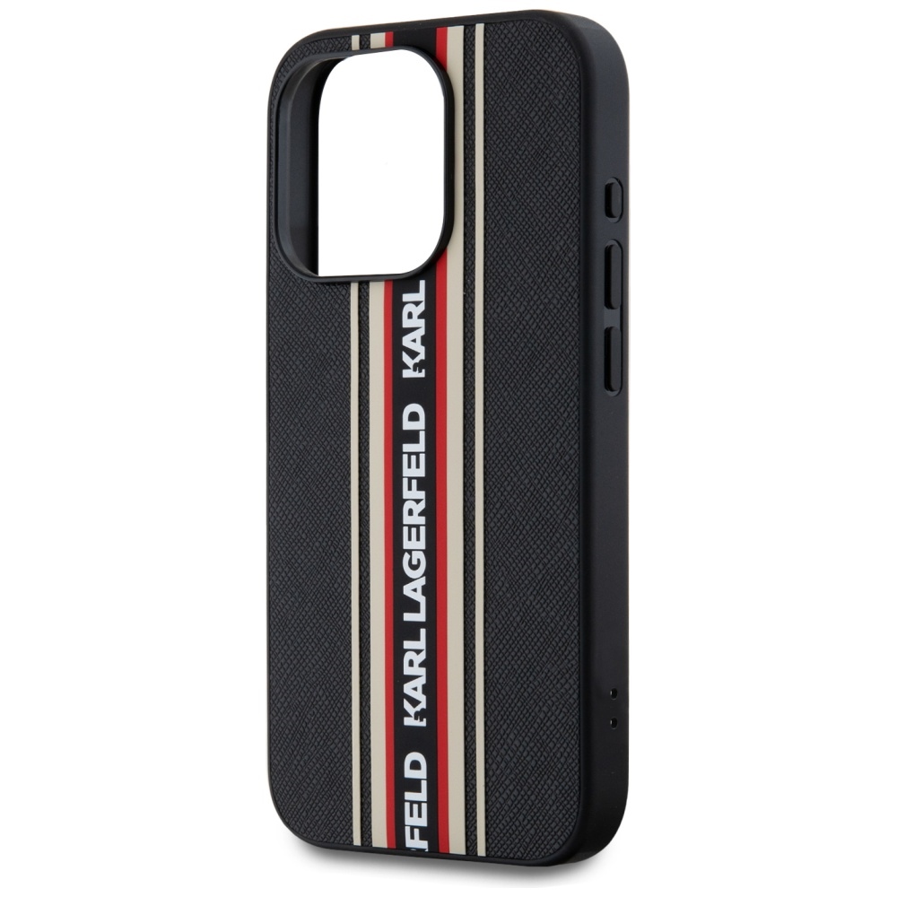 iTok webáruház - Karl Lagerfeld Karl Lagerfeld Saffiano Athleisure Stripes Cord tok iPhone 15 Pro Max készülékhez (piros) 5 Karl Lagerfeld Saffiano Athleisure Stripes Cord iPhone 15 Pro Max Case (piros)