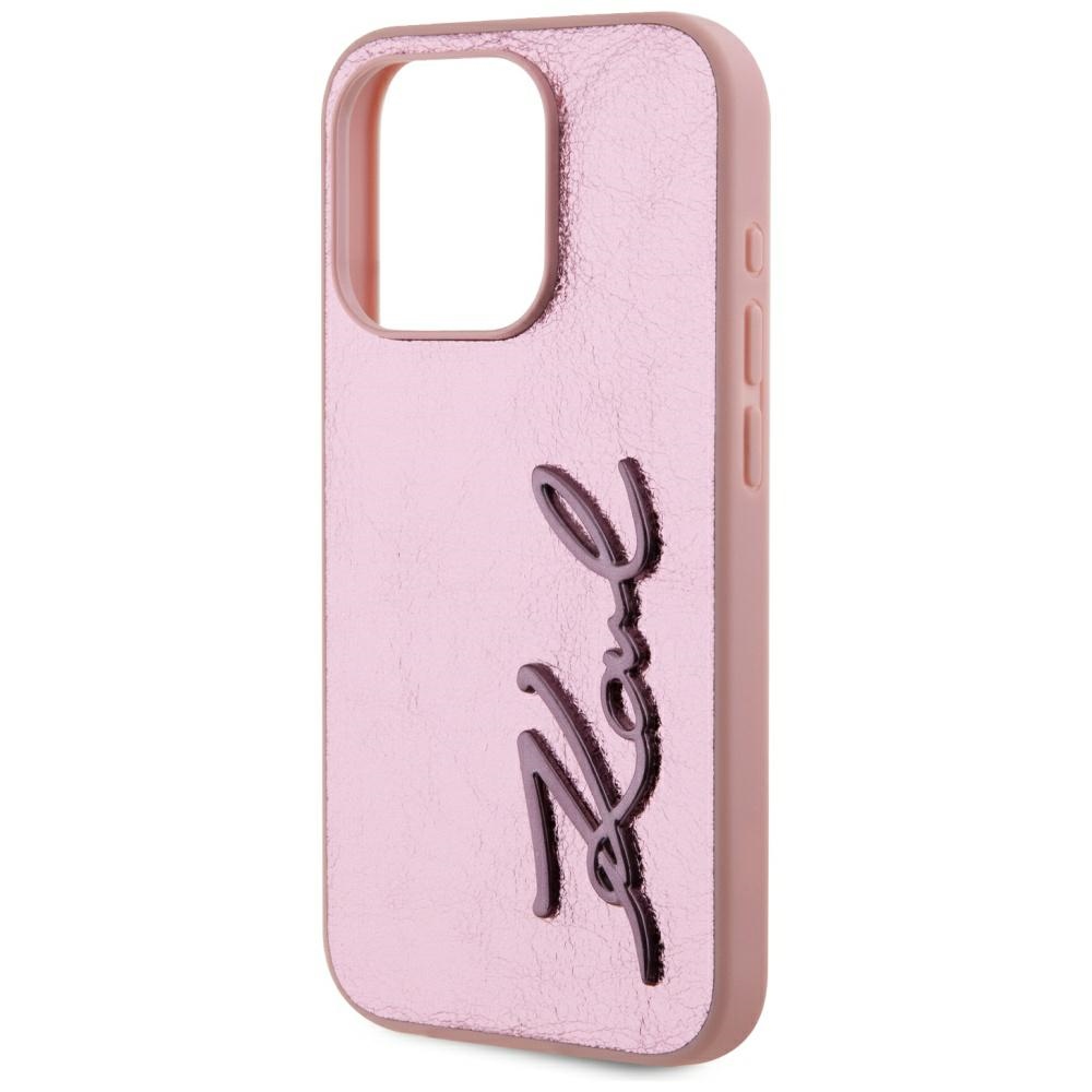 iTok webáruház - Karl Lagerfeld Karl Lagerfeld Wrinkled Metal Signature tok iPhone 15 Pro Max készülékhez (rózsaszín) 6 Karl Lagerfeld Wrinkled Metal Signature iPhone 15 Pro Max Case (rózsaszín)