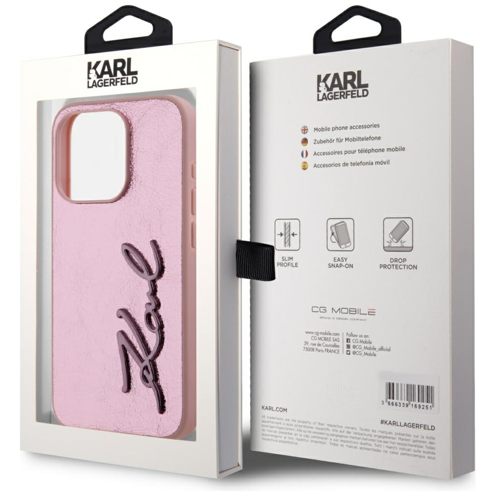 iTok webáruház - Karl Lagerfeld Karl Lagerfeld Wrinkled Metal Signature tok iPhone 15 Pro Max készülékhez (rózsaszín) 8 Karl Lagerfeld Wrinkled Metal Signature iPhone 15 Pro Max Case (rózsaszín)