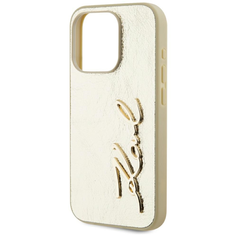 iTok webáruház - Karl Lagerfeld Karl Lagerfeld Wrinkled Metal Signature tok iPhone 15 Pro Max készülékhez (arany) 6 Karl Lagerfeld Wrinkled Metal Signature iPhone 15 Pro Max Case (arany)