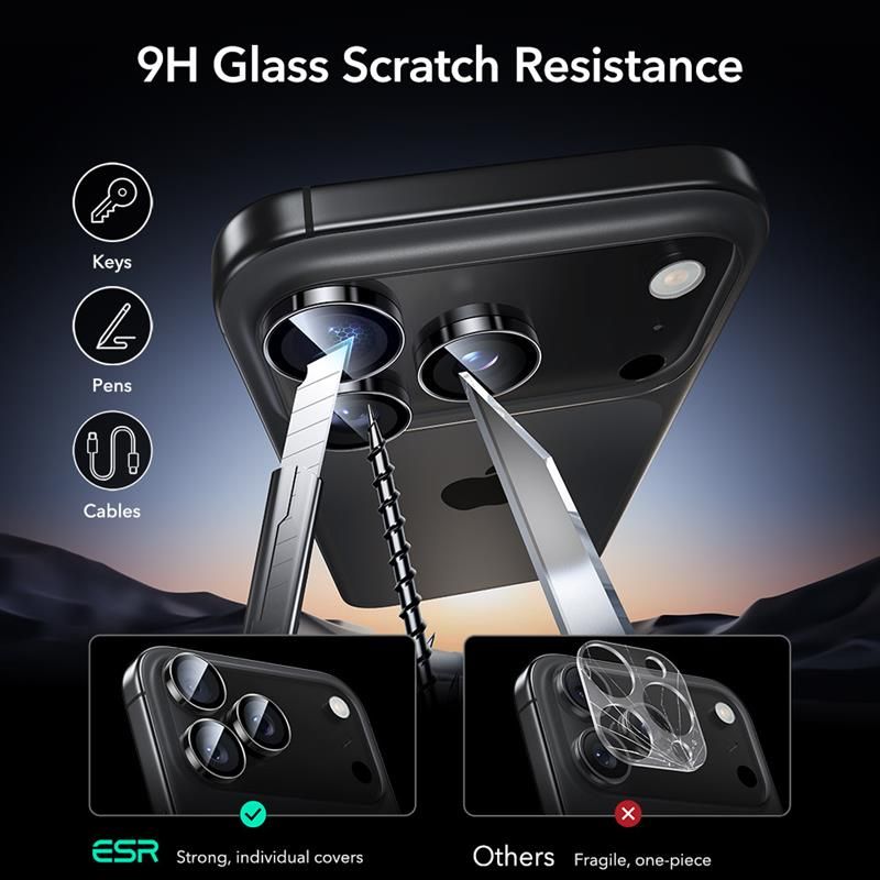 iTok webáruház - ESR ESR Armorite kameravédő iPhone 14 Pro / Pro Max / 15 Pro / Pro Max / 16 Pro / Pro Max / 17 Pro / Pro Max készülékekhez (fekete) 7 ESR Armorite Camera Protector for iPhone 14 Pro / Pro Max / 15 Pro / Pro Max / 16 Pro / Pro Max / 17 Pro / Pro Max (fekete)