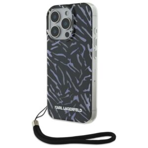 Karl Lagerfeld Zebra tok zsinórral iPhone 16 Pro Max készülékhez (lila)