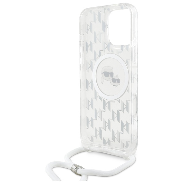 iTok webáruház - Karl Lagerfeld Karl Lagerfeld IML Crossbody Monogram Karl & Choupette Head MagSafe tok iPhone 16 Pro Max készülékhez (átlátszó) 6 Karl Lagerfeld IML Crossbody Monogram Karl & Choupette Head MagSafe Case for iPhone 16 Pro Max (átlátszó)