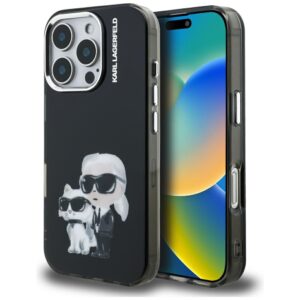 Karl Lagerfeld IML Aquarelle Karl & Choupette & Logo tok iPhone 16 Pro Max (fekete)