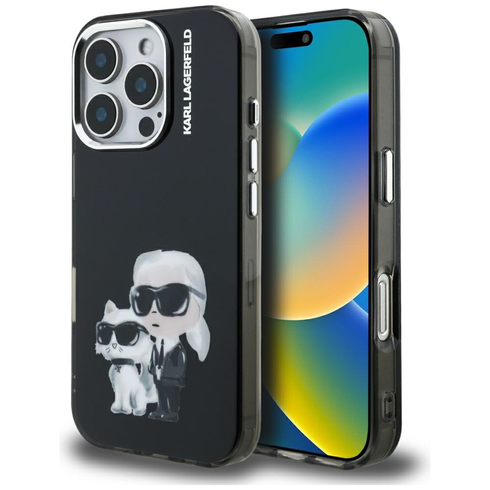 iTok webáruház - Karl Lagerfeld Karl Lagerfeld IML Aquarelle Karl & Choupette & Logo tok iPhone 16 Pro Max (fekete) 1 Karl Lagerfeld IML Aquarelle Karl & Choupette & Logo Case for iPhone 16 Pro Max (fekete)