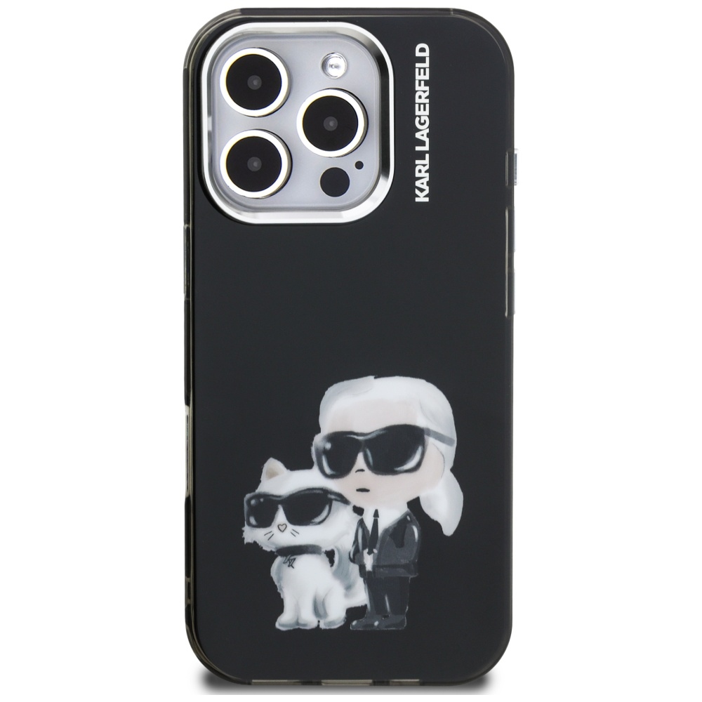 iTok webáruház - Karl Lagerfeld Karl Lagerfeld IML Aquarelle Karl & Choupette & Logo tok iPhone 16 Pro Max (fekete) 3 Karl Lagerfeld IML Aquarelle Karl & Choupette & Logo Case for iPhone 16 Pro Max (fekete)
