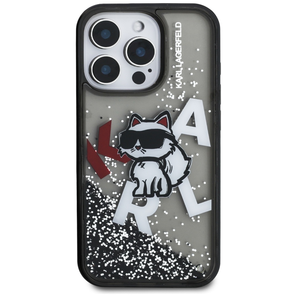 iTok webáruház - Karl Lagerfeld Karl Lagerfeld Liquid Glitter Choupette Logo tok iPhone 16 Pro Max készülékhez (fekete) 3 Karl Lagerfeld Liquid Glitter Choupette Logo Case for iPhone 16 Pro Max (fekete)