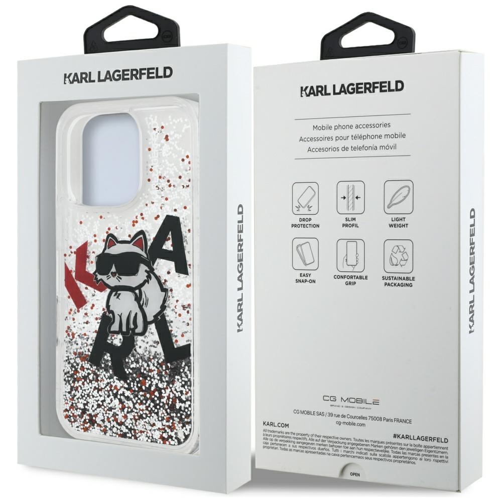 iTok webáruház - Karl Lagerfeld Karl Lagerfeld Liquid Glitter Choupette Logo tok iPhone 16 Pro Max (átlátszó) 8 Karl Lagerfeld Liquid Glitter Choupette Logo Case for iPhone 16 Pro Max (átlátszó)