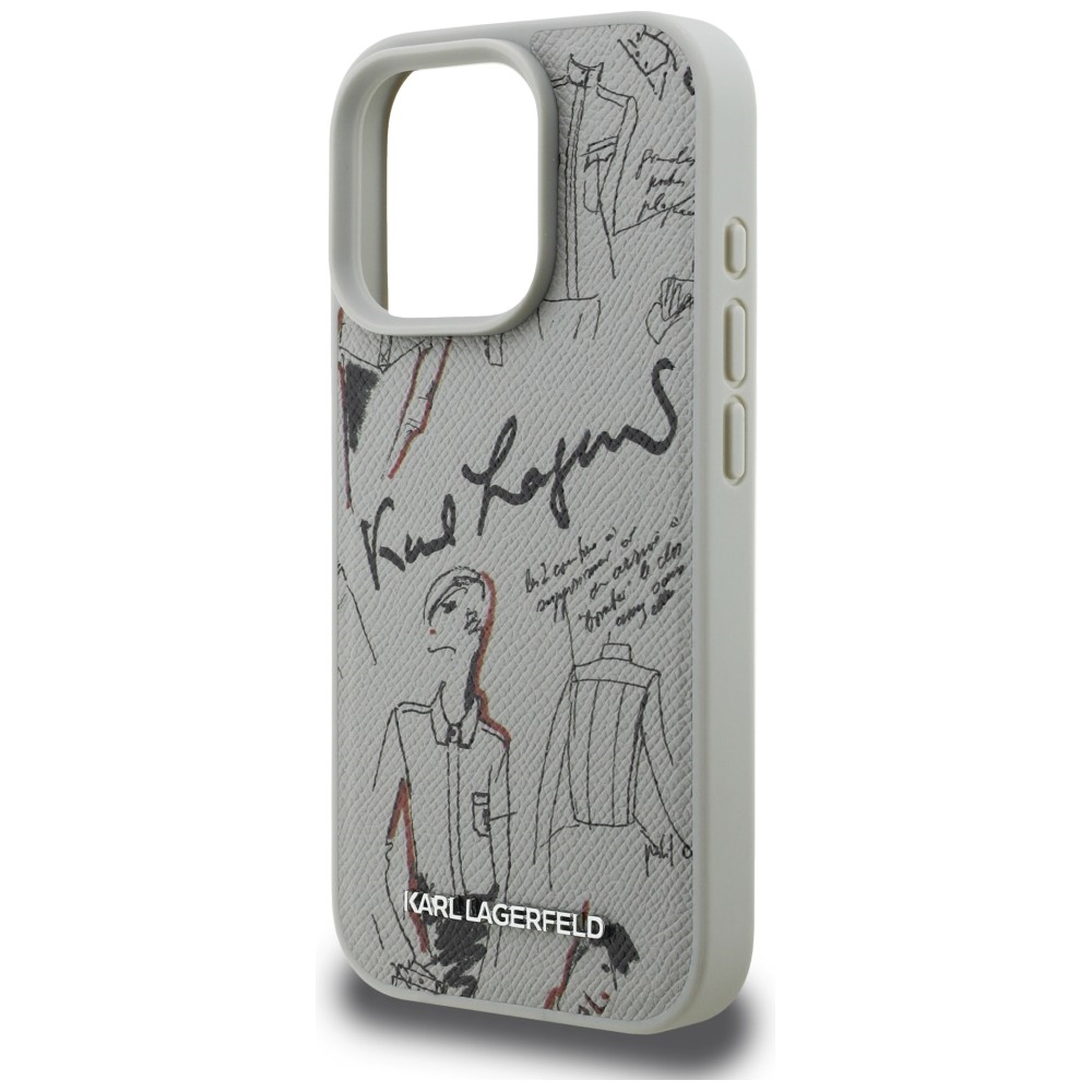 iTok webáruház - Karl Lagerfeld Karl Lagerfeld Grained Pattern & Logo MagSafe tok iPhone 16 Pro Max (szürke) 6 Karl Lagerfeld Grained Pattern & Logo MagSafe Case for iPhone 16 Pro Max (szürke)