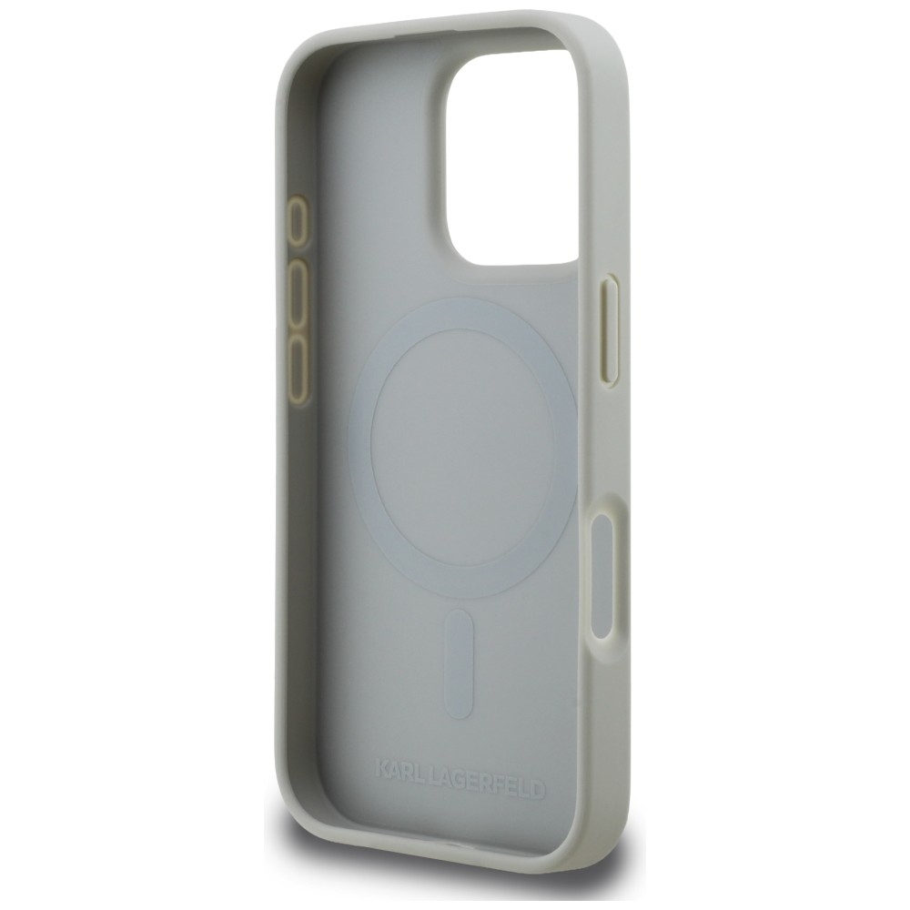 iTok webáruház - Karl Lagerfeld Karl Lagerfeld Grained Pattern & Logo MagSafe tok iPhone 16 Pro Max (szürke) 7 Karl Lagerfeld Grained Pattern & Logo MagSafe Case for iPhone 16 Pro Max (szürke)