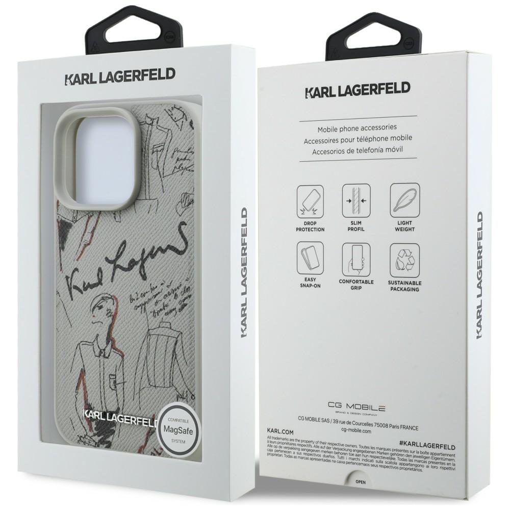 iTok webáruház - Karl Lagerfeld Karl Lagerfeld Grained Pattern & Logo MagSafe tok iPhone 16 Pro Max (szürke) 8 Karl Lagerfeld Grained Pattern & Logo MagSafe Case for iPhone 16 Pro Max (szürke)