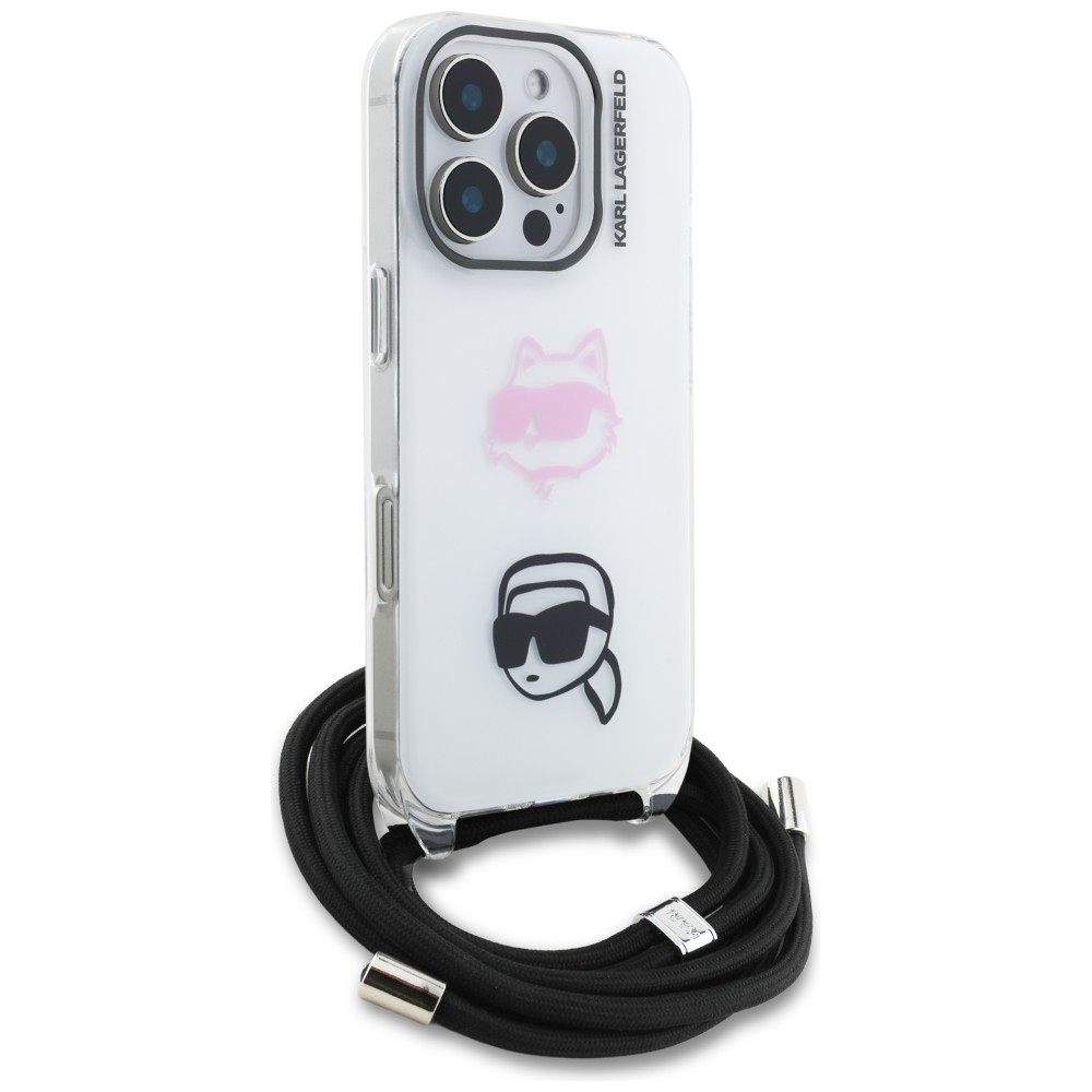 iTok webáruház - Karl Lagerfeld Karl Lagerfeld IML Crossbody Karl&Choupette Head tok iPhone 16 Pro Max készülékhez (fehér) 3 Karl Lagerfeld IML Crossbody Karl&Choupette Head Case for iPhone 16 Pro Max (fehér)