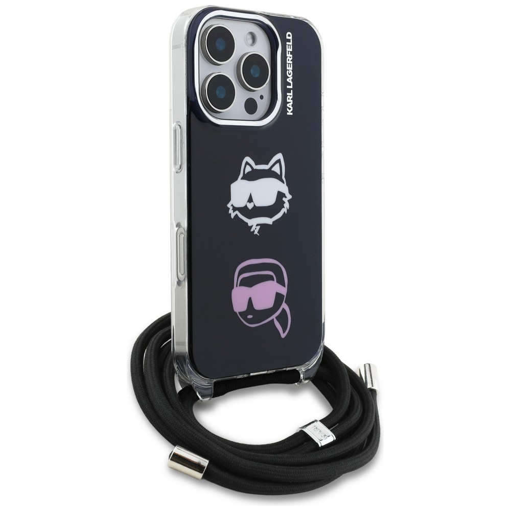 iTok webáruház - Karl Lagerfeld Karl Lagerfeld IML Crossbody Karl&Choupette Head tok iPhone 16 Pro Max (fekete) 3 Karl Lagerfeld IML Crossbody Karl&Choupette Head Case for iPhone 16 Pro Max (fekete)