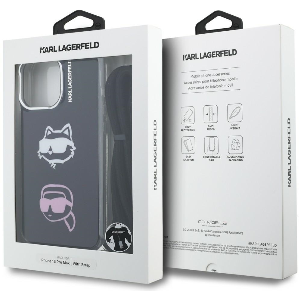 iTok webáruház - Karl Lagerfeld Karl Lagerfeld IML Crossbody Karl&Choupette Head tok iPhone 16 Pro Max (fekete) 7 Karl Lagerfeld IML Crossbody Karl&Choupette Head Case for iPhone 16 Pro Max (fekete)