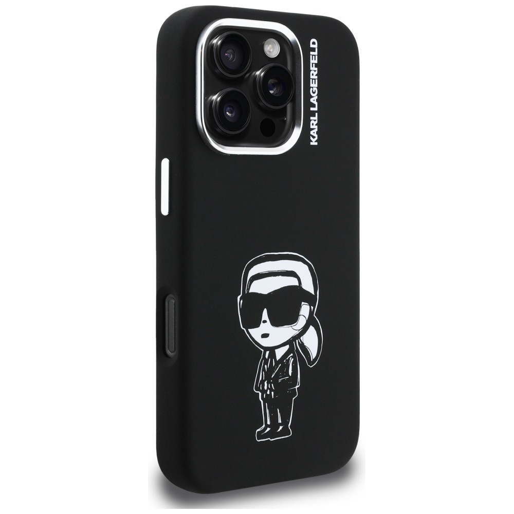 iTok webáruház - Karl Lagerfeld Karl Lagerfeld Silicone Karl Sketch MagSafe tok iPhone 16 Pro Max készülékhez (fekete) 4 Karl Lagerfeld Silicone Karl Sketch MagSafe Case for iPhone 16 Pro Max (fekete)