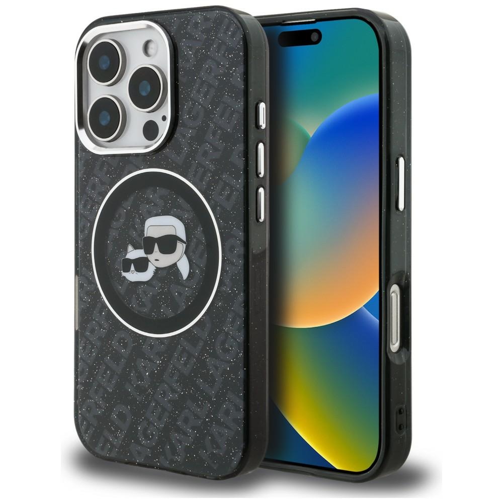 iTok webáruház - Karl Lagerfeld Karl Lagerfeld IML Glitter Karl & Choupette Heads Logo MagSafe tok iPhone 16 Pro Max (fekete) 1 Karl Lagerfeld IML Glitter Karl & Choupette Heads Logo MagSafe Case for iPhone 16 Pro Max (fekete)