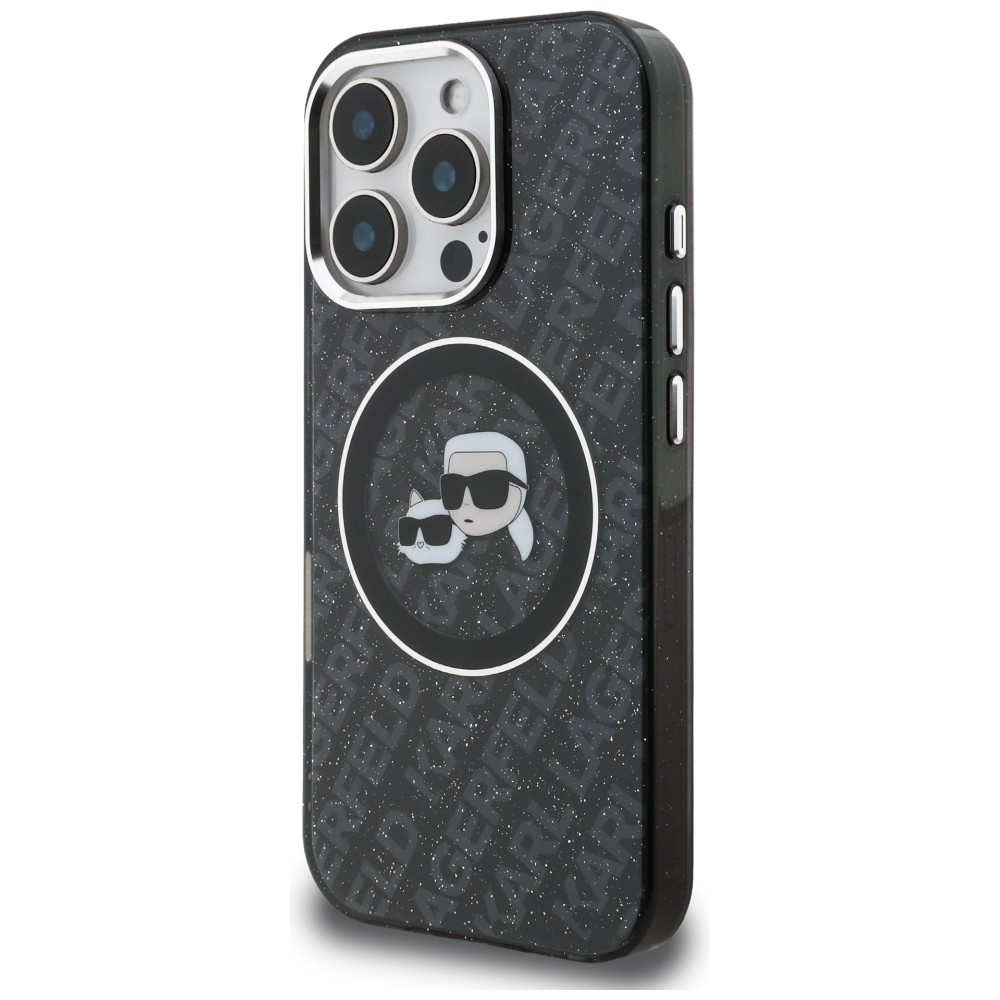 iTok webáruház - Karl Lagerfeld Karl Lagerfeld IML Glitter Karl & Choupette Heads Logo MagSafe tok iPhone 16 Pro Max (fekete) 2 Karl Lagerfeld IML Glitter Karl & Choupette Heads Logo MagSafe Case for iPhone 16 Pro Max (fekete)