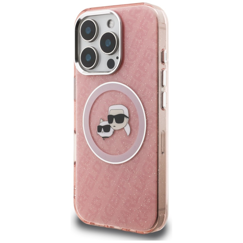 iTok webáruház - Karl Lagerfeld Karl Lagerfeld IML Glitter Karl & Choupette Heads Logo MagSafe tok iPhone 16 Pro Max (rózsaszín) 2 Karl Lagerfeld IML Glitter Karl & Choupette Heads Logo MagSafe Case for iPhone 16 Pro Max (rózsaszín)