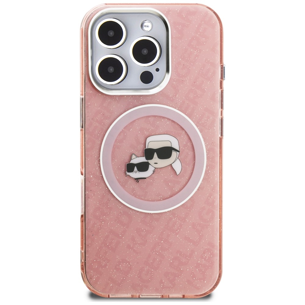 iTok webáruház - Karl Lagerfeld Karl Lagerfeld IML Glitter Karl & Choupette Heads Logo MagSafe tok iPhone 16 Pro Max (rózsaszín) 3 Karl Lagerfeld IML Glitter Karl & Choupette Heads Logo MagSafe Case for iPhone 16 Pro Max (rózsaszín)