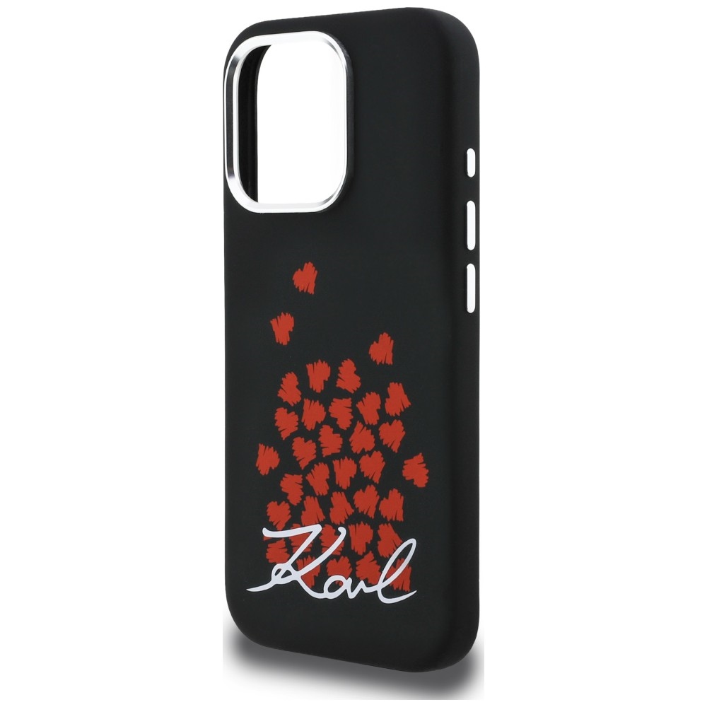 iTok webáruház - Karl Lagerfeld Karl Lagerfeld Silicone Heart Sign Logo MagSafe tok iPhone 16 Pro Max készülékhez (fekete) 6 Karl Lagerfeld Silicone Heart Sign Logo MagSafe Case for iPhone 16 Pro Max (fekete)