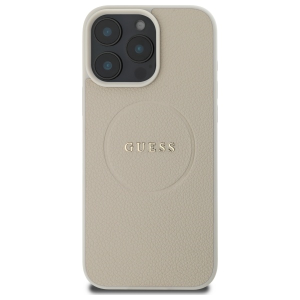iTok webáruház - Guess Guess Grained Gold Ring MagSafe Case for iPhone 16 Pro Max (bézs) 3 Guess Grained Gold Ring MagSafe Case for iPhone 16 Pro Max (bézs)