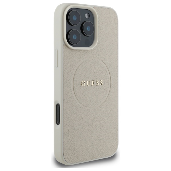 iTok webáruház - Guess Guess Grained Gold Ring MagSafe Case for iPhone 16 Pro Max (bézs) 4 Guess Grained Gold Ring MagSafe Case for iPhone 16 Pro Max (bézs)