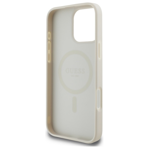 iTok webáruház - Guess Guess Grained Gold Ring MagSafe Case for iPhone 16 Pro Max (bézs) 7 Guess Grained Gold Ring MagSafe Case for iPhone 16 Pro Max (bézs)