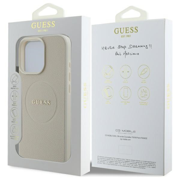 iTok webáruház - Guess Guess Grained Gold Ring MagSafe Case for iPhone 16 Pro Max (bézs) 8 Guess Grained Gold Ring MagSafe Case for iPhone 16 Pro Max (bézs)