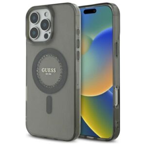 Guess IML Rhinestones MagSafe tok iPhone 16 Pro Max készülékhez (fekete)