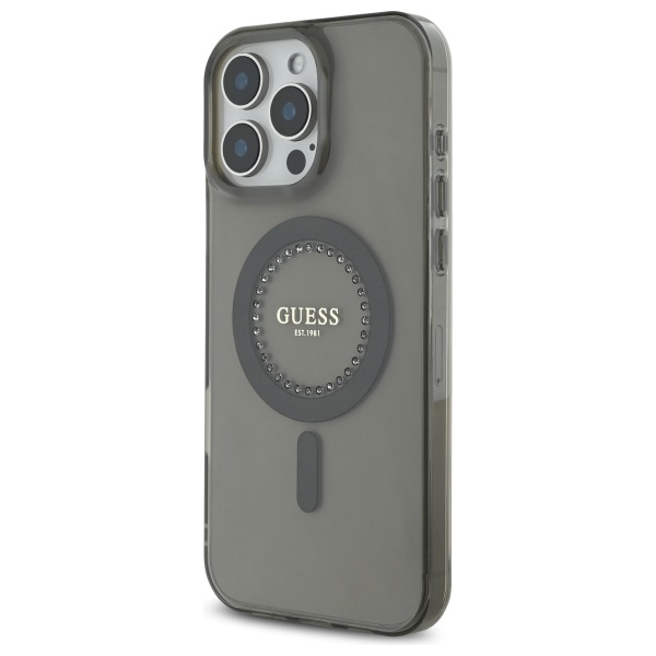 iTok webáruház - Guess Guess IML Rhinestones MagSafe tok iPhone 16 Pro Max készülékhez (fekete) 2 Guess IML Rhinestones MagSafe Case for iPhone 16 Pro Max (fekete)