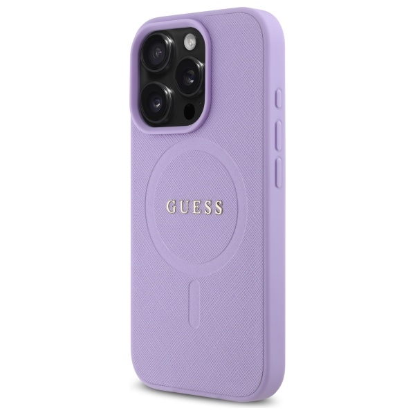 iTok webáruház - Guess Guess Saffiano MagSafe tok iPhone 16 Pro Max készülékhez (lila) 2 Guess Saffiano MagSafe iPhone 16 Pro Max Case (lila)