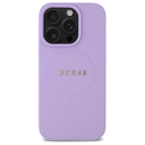 iTok webáruház - Guess Guess Saffiano MagSafe tok iPhone 16 Pro Max készülékhez (lila) 3 Guess Saffiano MagSafe iPhone 16 Pro Max Case (lila)