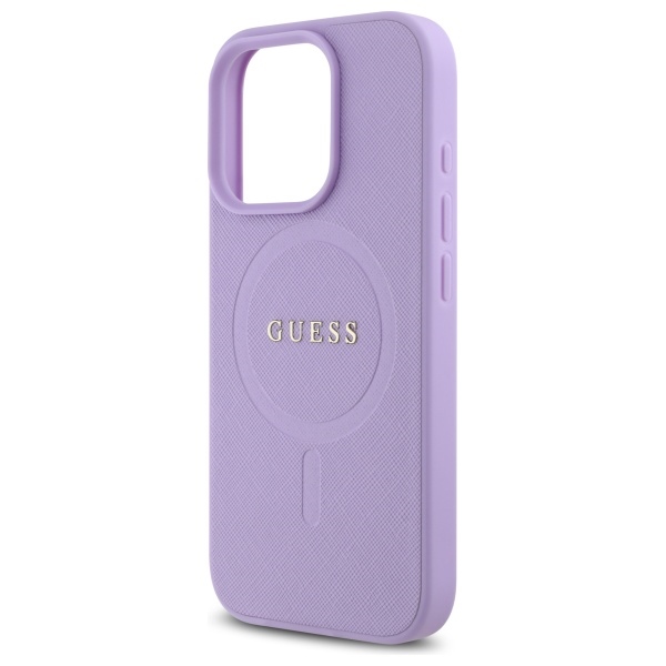 iTok webáruház - Guess Guess Saffiano MagSafe tok iPhone 16 Pro Max készülékhez (lila) 6 Guess Saffiano MagSafe iPhone 16 Pro Max Case (lila)