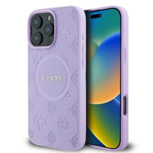 Guess Saffiano Peony Classic Logo MagSafe iPhone 16 Pro Max tok (lila)