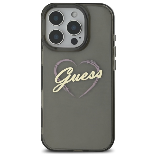 iTok webáruház - Guess Guess IML Heart tok iPhone 16 Pro Max készülékhez (fekete) 3 Guess IML Heart Case for iPhone 16 Pro Max (fekete)
