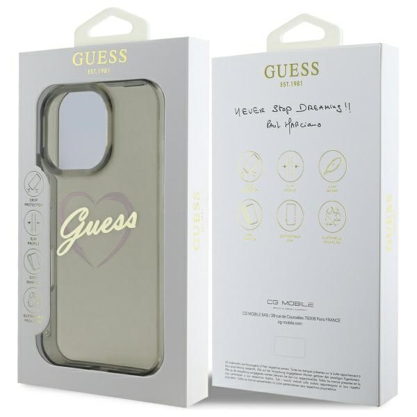 iTok webáruház - Guess Guess IML Heart tok iPhone 16 Pro Max készülékhez (fekete) 8 Guess IML Heart Case for iPhone 16 Pro Max (fekete)