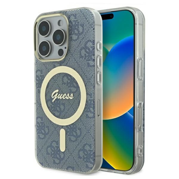 iTok webáruház - Guess Guess IML 4G MagSafe tok iPhone 16 Pro Max készülékhez (kék) 1 Guess IML 4G MagSafe Case for iPhone 16 Pro Max (kék)